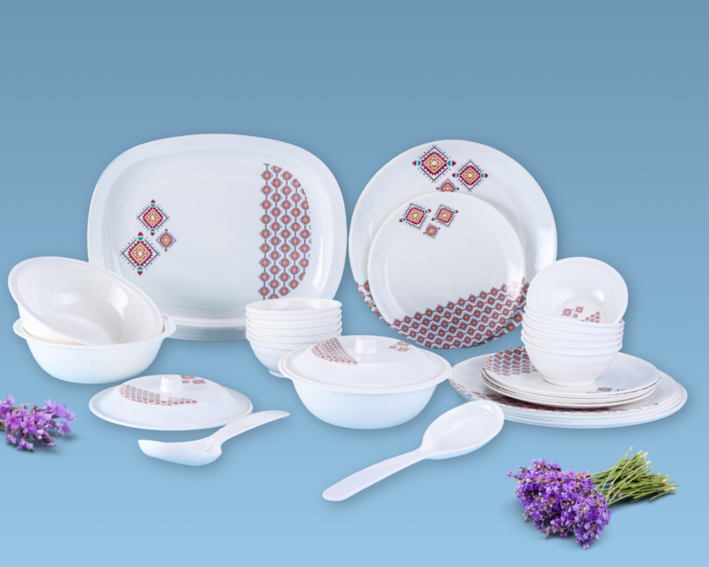 Blu Blithe Gold Melamine Dinnerset